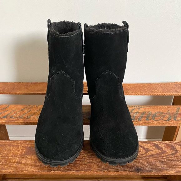 Bjorndal Aspen Black Suede Leather Ankle Boots Women’s 6 - Picture 3 of 11
